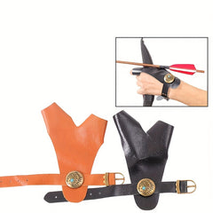 Archery Hand Guard Traditional Bow Finger Guard PU Leather Archery Glove