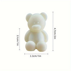 4pcs Bear Candles Flameless Mini Candle For Party Christmas Decoration