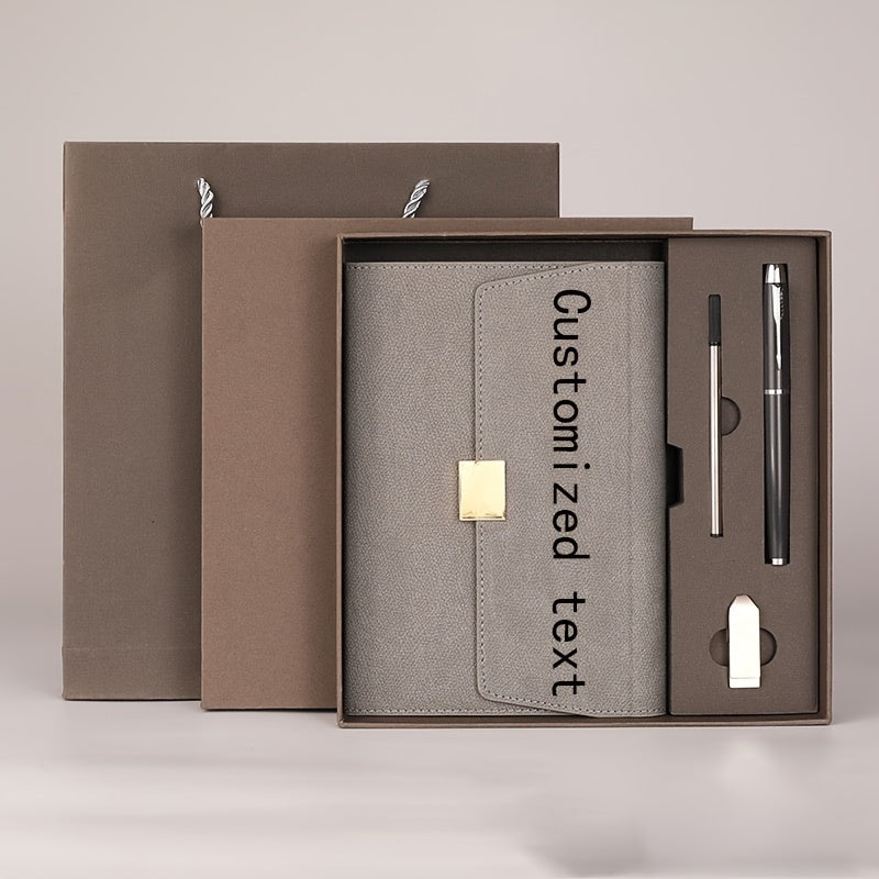 Personalized A5 PU Leather Notebook Magnetic Closure Red Gray Green Yellow