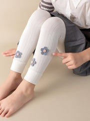 Girls High Stretch Soft Leggings Flowers Decor Pants Kids Clothes