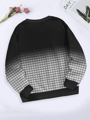 Gradient Long Sleeve Crew Neck Sweatshirt Girls Boys Spring Fall Sports Gift