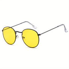 Round Metal Sunglasses Anti Glare Glasses UV400