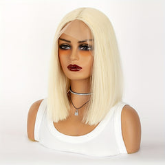 Short Straight Bob Wig Natural Fluffy Hairline Wig For Women Daily Holiday Party