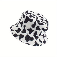 Cow Pattern Bucket Hat Reversible Printed & Basin Hat Sunscreen Fisherman Cap