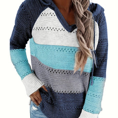 Drawstring Hooded Sweater for Fall & Winter Women's Clothing
