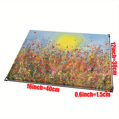 Framed Pastoral Canvas Painting Poppies Wildflower Painting On Canvas Wall Art