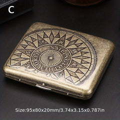 Retro Portable Stainless Steel Double-sided Flip Cover Cigarette Box