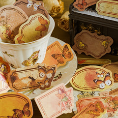 Butterfly Retro Writeable Label Sticker Set - 40 Sheets
