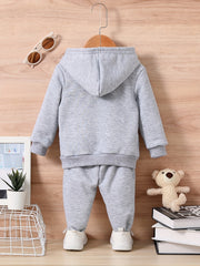 Kids Sweatshirt Hoodie Trousers Set 2pcs Jogger Outfits Boys Girls Athletic Swea
