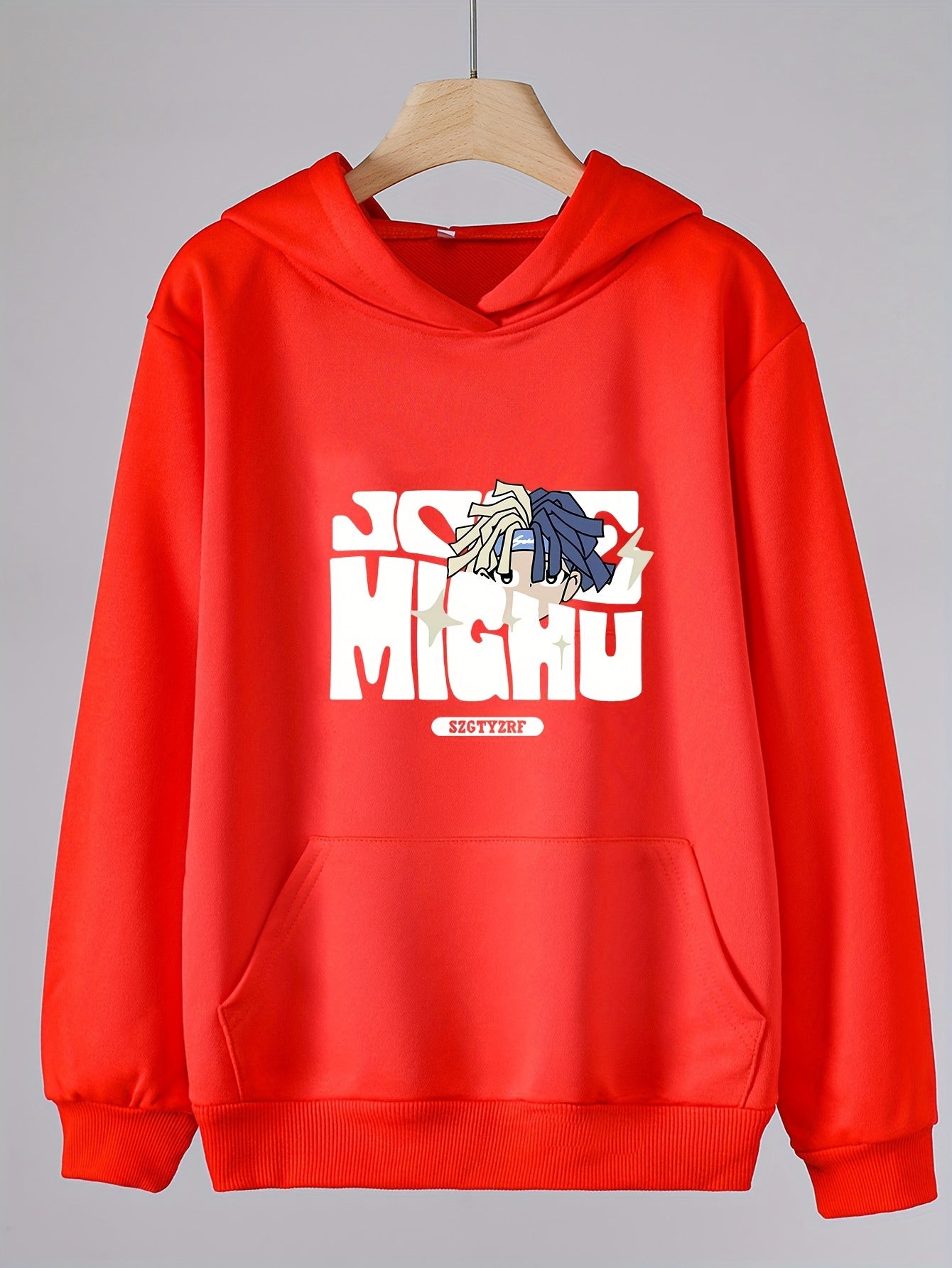 Girls Cartoon Boy Pattern Hooded Sweatshirt