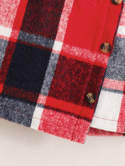 Girl's Ribbed Top & Skirt Set Plaid Print Outfits for Spring Autumn