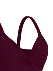 Sexy V Neck Twist Front Cami Top