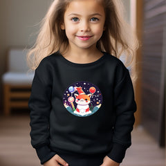 Lovely Kitty In The Snow Crew Neck Sweatshirt