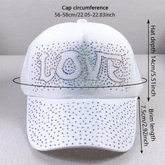 Sparkly Rhinestone Baseball Cap Adjustable Sun Hat