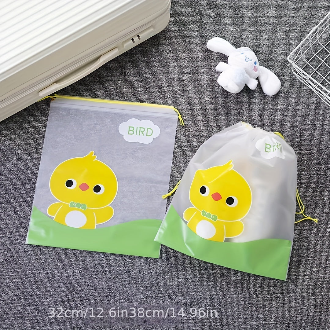2pcs Portable Shoe Drawstring Storage Bag - Dust Proof Translucent Shoe Bag