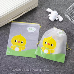 2pcs Portable Shoe Drawstring Storage Bag - Dust Proof Translucent Shoe Bag