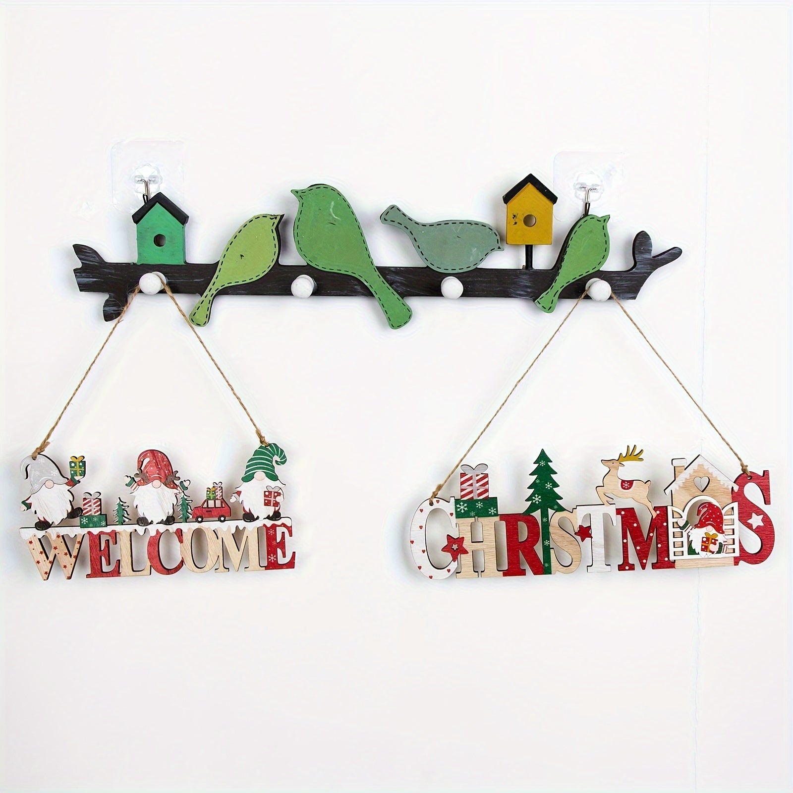 Christmas Wooden Letter Plate Hanging Welcome Door Decoration