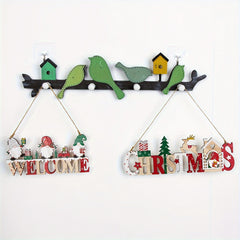 Christmas Wooden Letter Plate Hanging Welcome Door Decoration