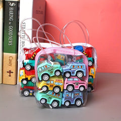 6 Mini Pull Back Cars Set Fire Truck Engineering Car Model Random