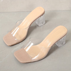 Crocodile Pattern Block Heels Square Toe Dress Pumps