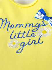 3pcs Infant Girls Mommy's Little Girl Onesie & Shorts & Headband Set