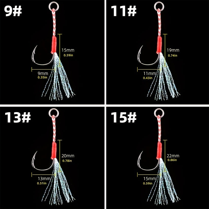20pcs Fishing Assist Jigs Hooks Kit Slow & Fast Jigging Lure Hooks 9-15