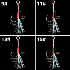 20pcs Fishing Assist Jigs Hooks Kit Slow & Fast Jigging Lure Hooks 9-15