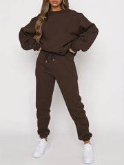 Solid Sweatshirt & Jogger Set