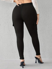 Solid High Rise Skinny Jeans with Pockets