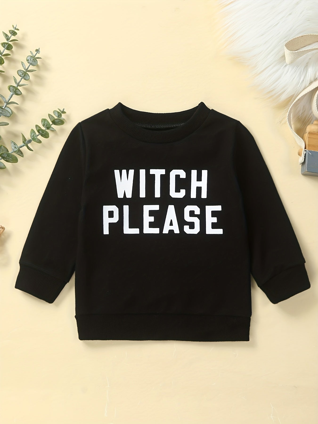Baby Halloween WITCH Print Sweatshirt Long Sleeve Pullover Top