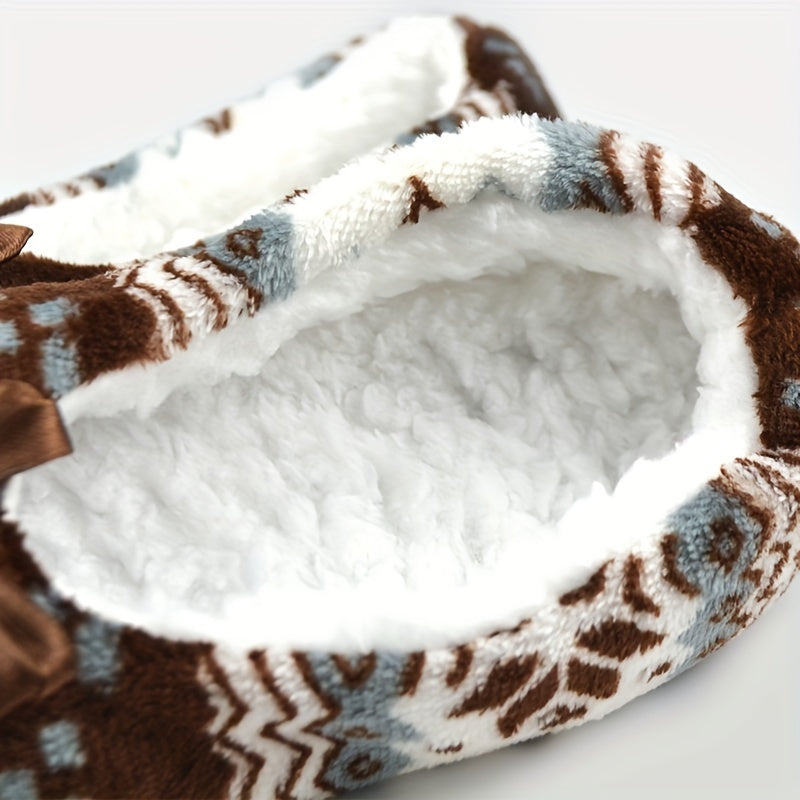 Warm Fleece House Shoes for Girls - Non Slip Indoor Walking Shoes