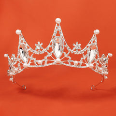 Silvery Flower Crystal Baroque Bridal Hair Accessory