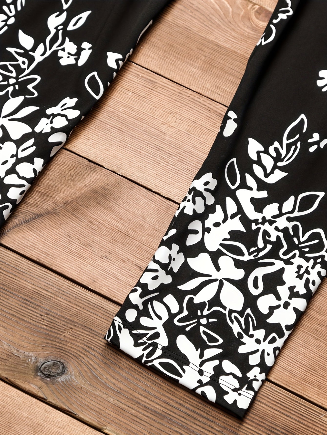 Floral Print Skinny Leggings Casual Stretchy Leggings