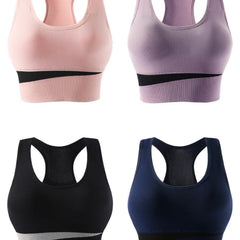 4pcs Block Racerback Sports Bra for Women