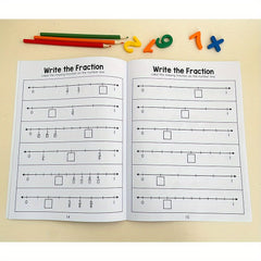 Fractions Practice Book for Ages 3-5 with Colorful Illustrations