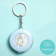 Cartoon Mini Tape Measure Keychain 2m Small Ruler Student Height Centimeter