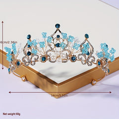 Princess Tiara Head Jewelry with Rhinestone and Faux Pearl