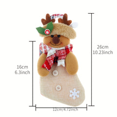 Christmas Santa Claus Socks Tree Pendant Gift Bags Holiday Party Candy Bags
