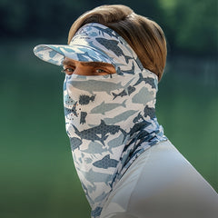 Summer Camouflage Sunscreen Face Mask Soft Cap Breathable