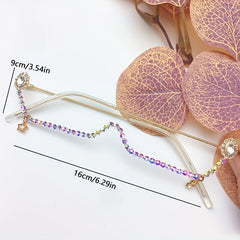 Rhinestone Metal Glasses Frame Holder Sparkling Photo Booth Props