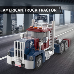 American Truck Trailer Building Blocks Model with Detachable Carriage Toy