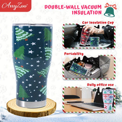 Christmas Print 900ml Stainless Steel Beer Glass Water Bottle