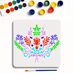 1pc PET Hollow Out Drawing Stencils Paint Bamboo Brushes Crown Craft Supplies