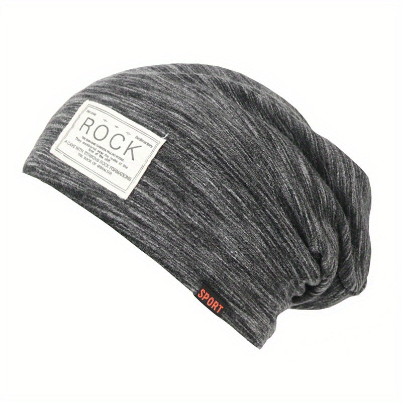Casual Slouchy Baggy Beanie Hat Patch Elastic Warm Skull Cap