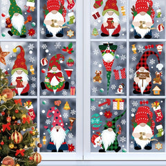 Christmas Window Clings Gnome Snowflake Stickers Decals for Glass