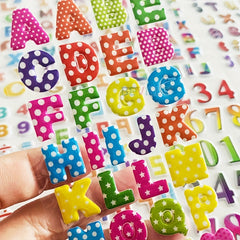 12pcs 3D Puffy Alphabet & Number Stickers Educational Toys for Boys & Girls