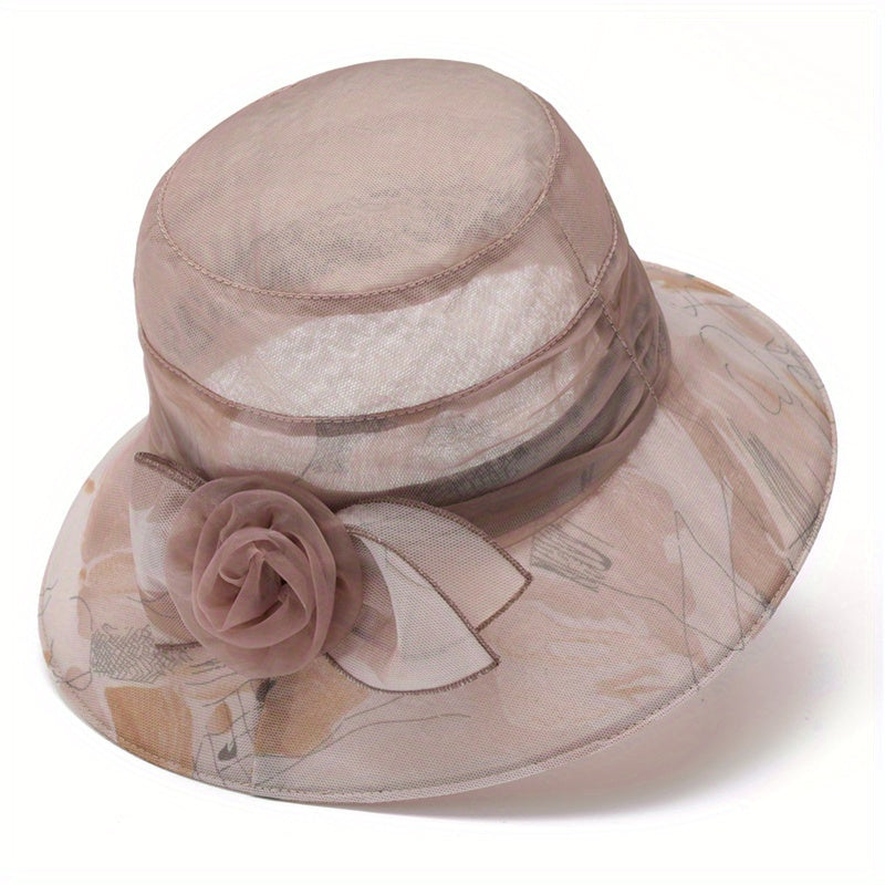 Breathable Flower Bucket Hat Lightweight Summer Basin Hat
