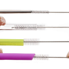 2pcs Stainless Steel Straw Cleaning Brushes for Glass Silicone Straws
