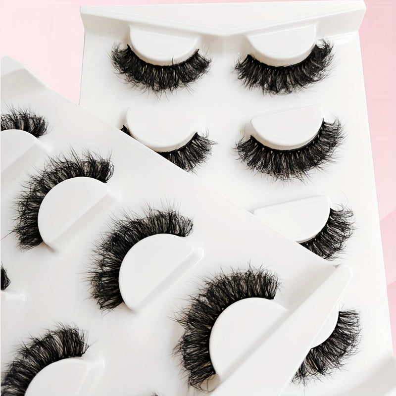 4 Pairs 8D Faux Mink False Eyelashes Fluffy Wispy Thick Eye Lashes