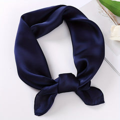 Solid Satin Square Scarf Classic Silk Scarf Bandana Women Head Scarf